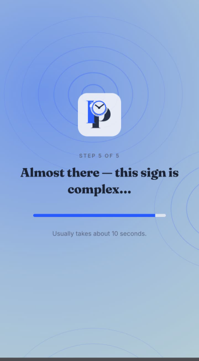 ParkProof parsing the sign in five steps