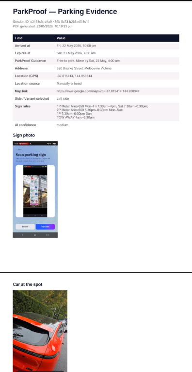 Defensible evidence PDF export